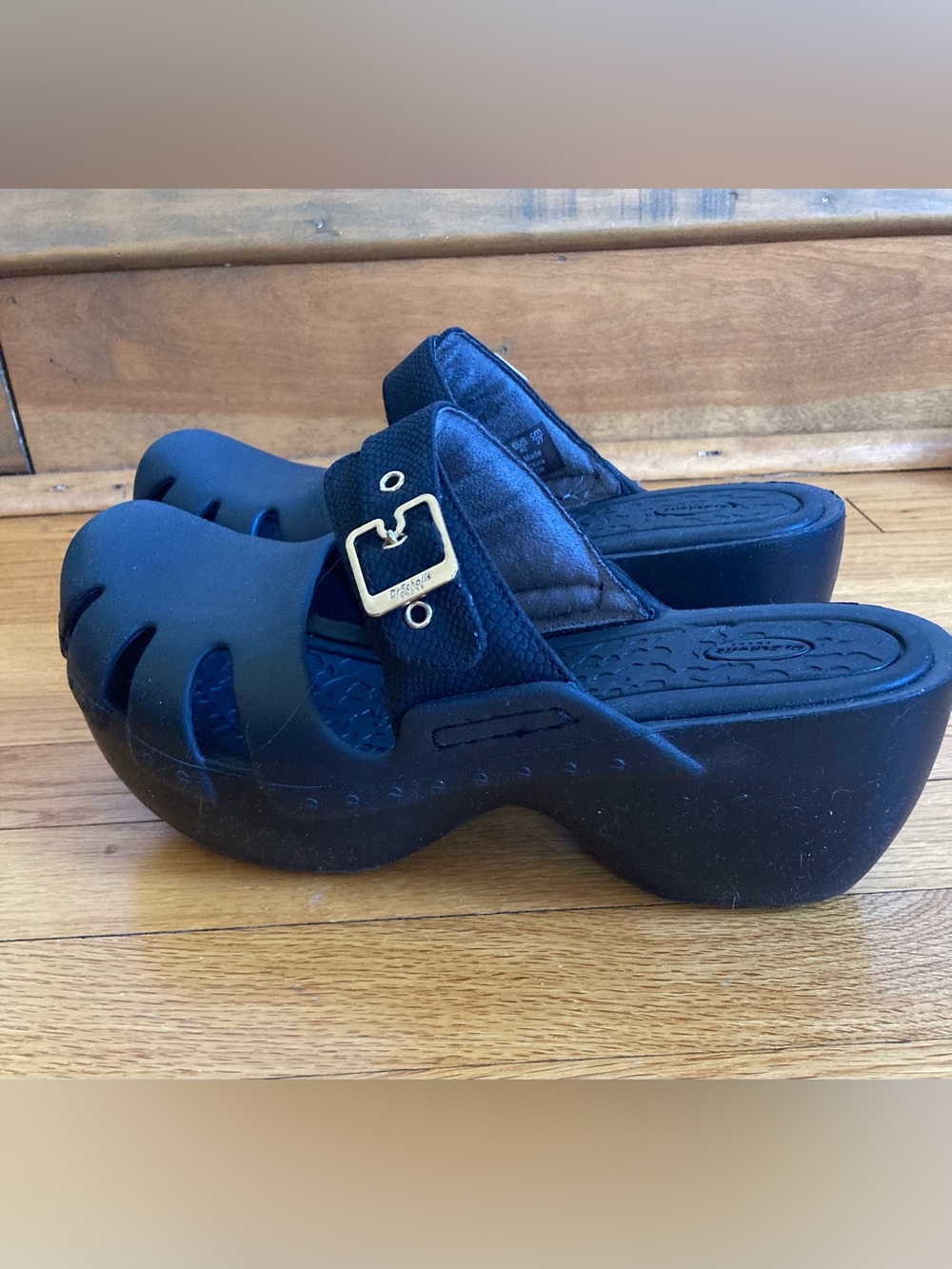 NIB Dr. Scholl’s Dance On Black Platform Clogs - Size 10